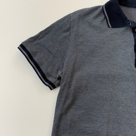 Boss Hugo Boss Navy Blue with white dot Mens Polo Size Large - Picture 5 of 9